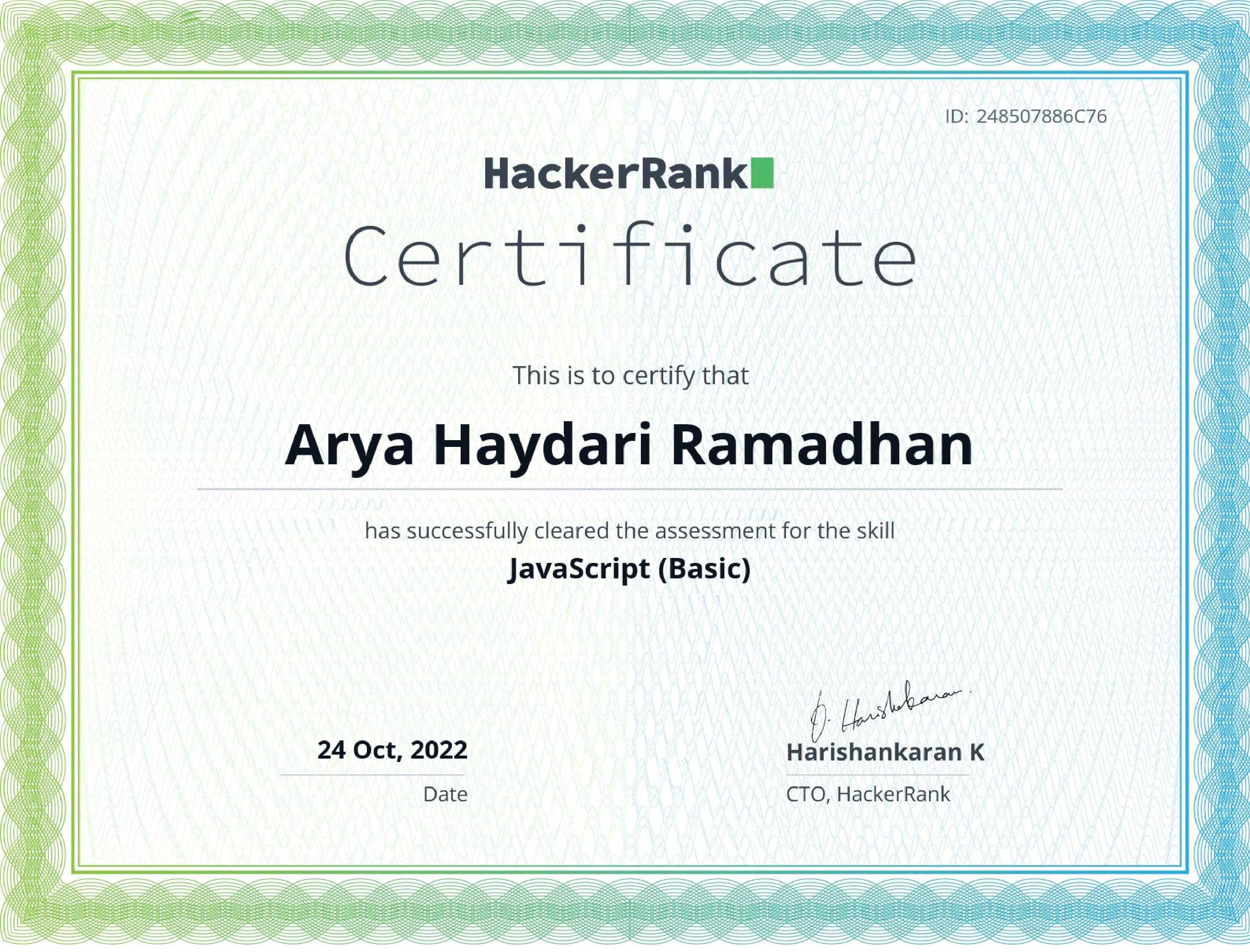 Javascript Basic Certificate - Hackerrank